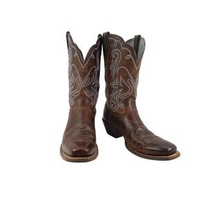 Ariat Legend Womens Square Toe Brown Leather Western Cowgirl Boots 8-1/2 ATS